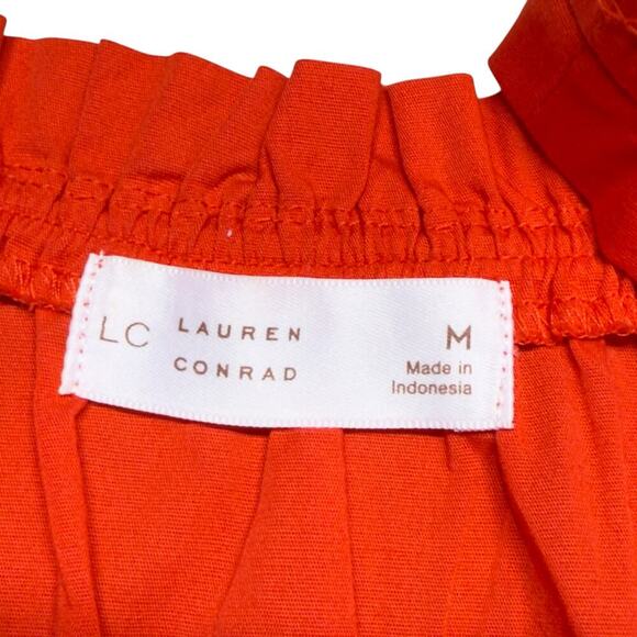 Lauren Conrad red milkmaid shirred tank midi dress medium - Picture 5 of 14